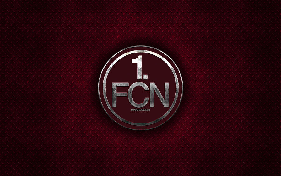 FC Nurnberg German football club burgundy metal texture metal logo ...