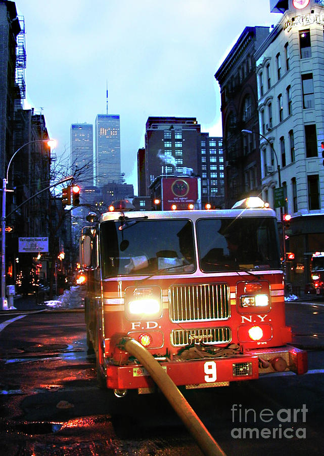 FDNY Engine 9 with the WTC Photograph by Steven Spak