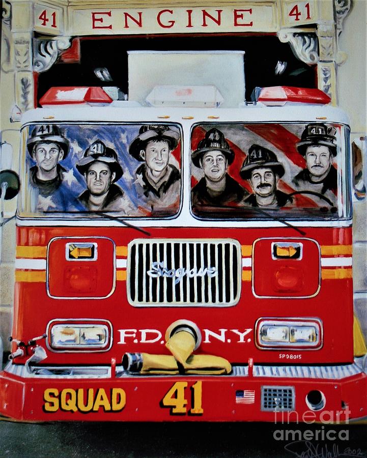 Fdny Painting - Fdny Squad 41 by Paul Walsh