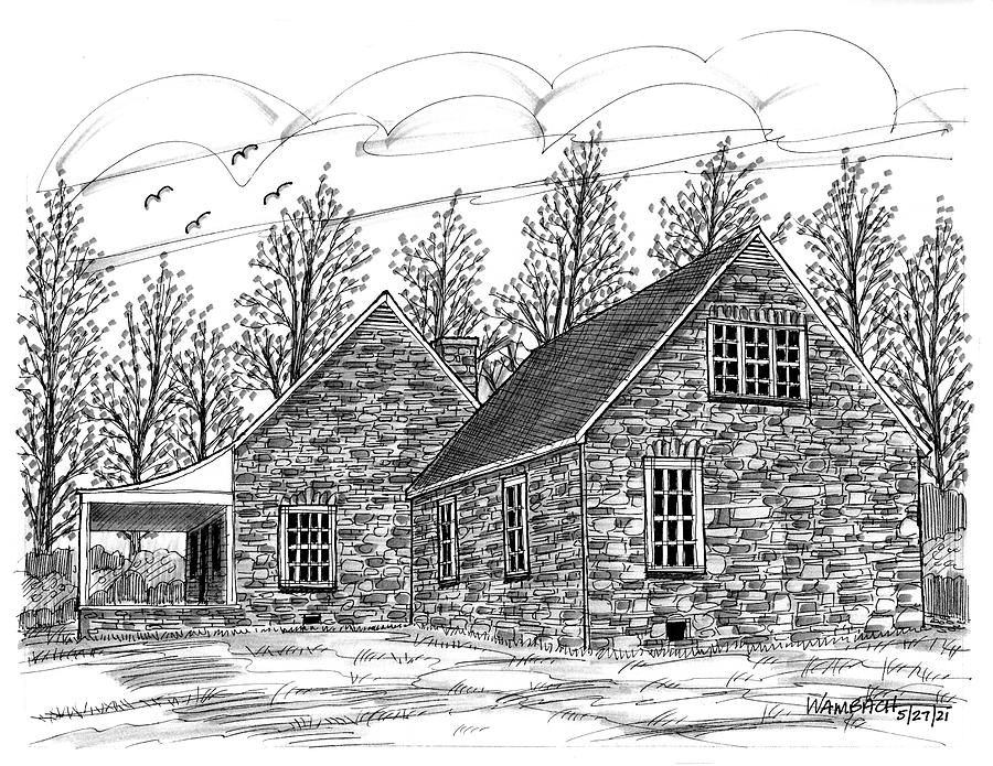 FDRs Top Cottage Hyde Park NY Drawing by Richard Wambach