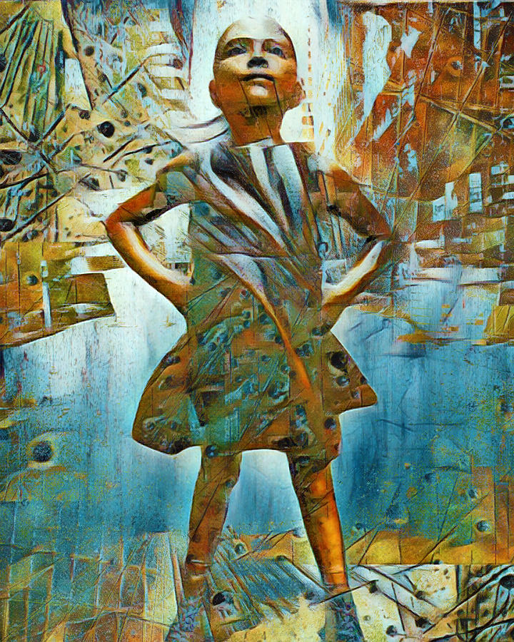 Fearless Girl Future Is Female Painting 1 Painting by Tony Rubino