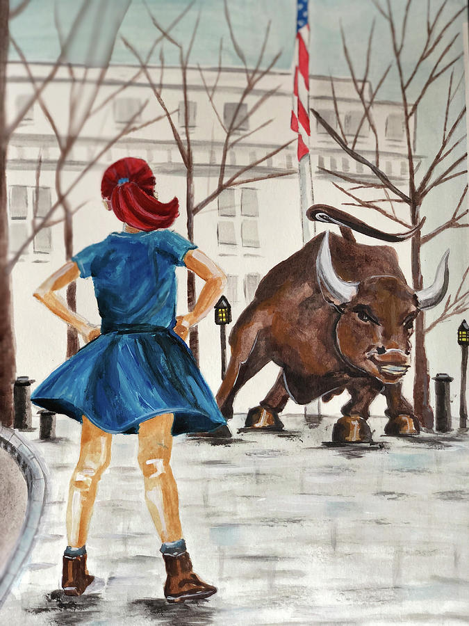 Fearless Girl Painting by Joyce Clark
