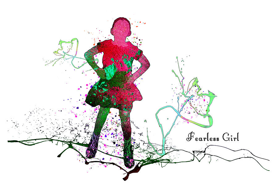 Fearless Girl Mixed Media by Miki De Goodaboom