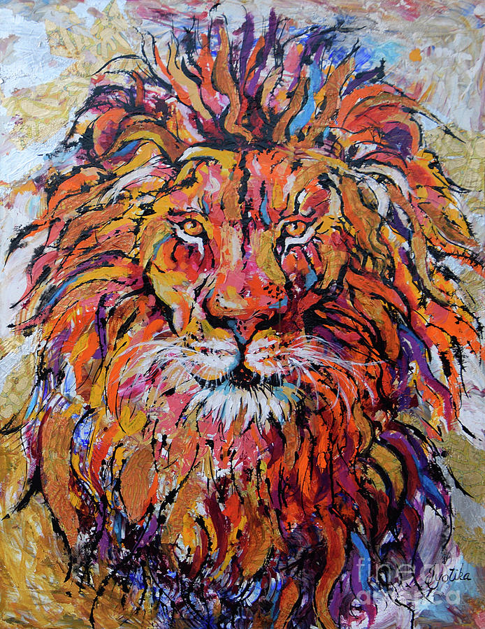 Fearless Lion  Painting by Jyotika Shroff