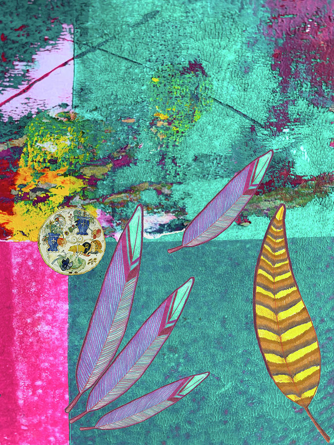 Feather Abstract Mixed Media by Lorena Cassady
