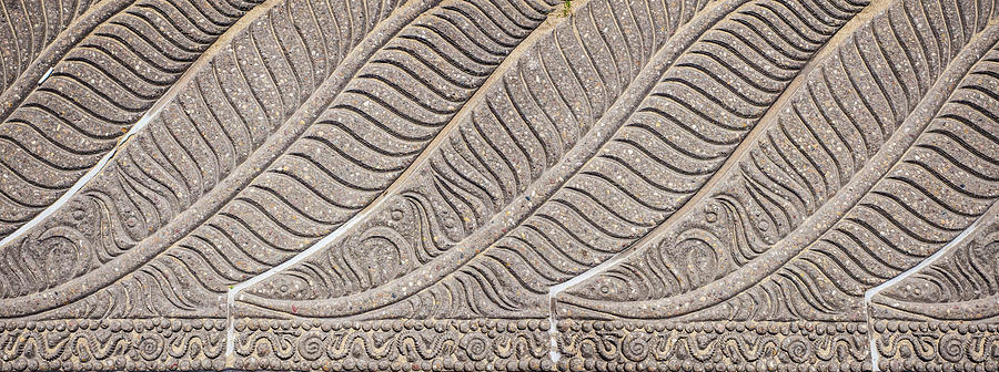 Feather Like Lined Pattern In Stone Pathway Photograph
