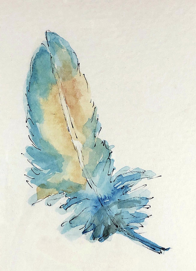 Feather of Blue  Painting by Barbara Wirth