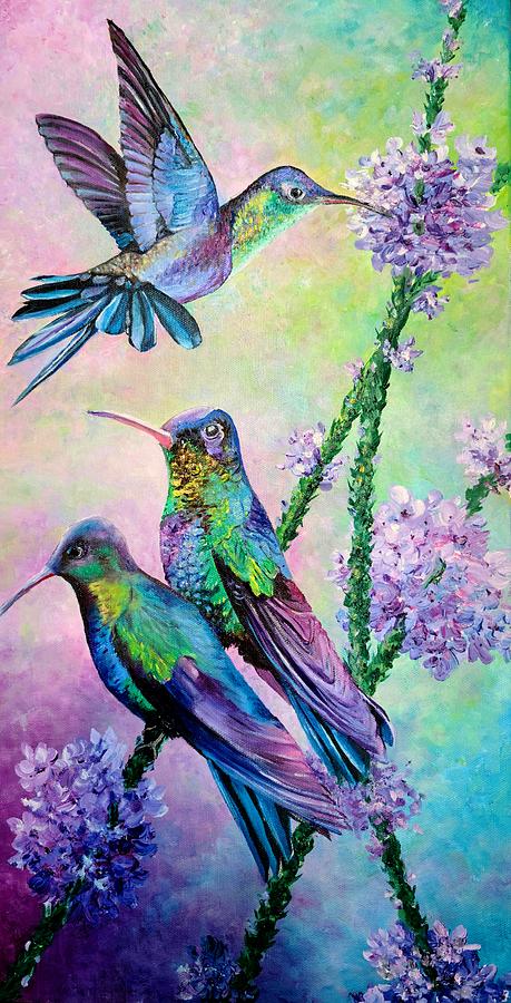 Feathered Jewels Painting by Karin  Dawn Kelshall- Best