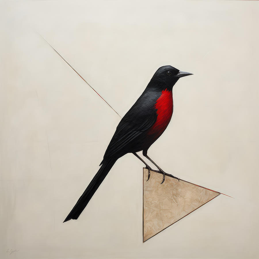 Cardinal Painting - Feathered Metronome by Lourry Legarde