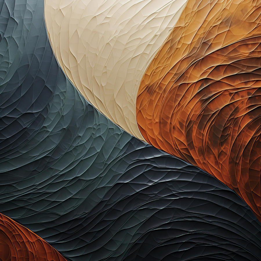 Feathered Waves Gradient Texture - AI Art Digital Art by Chris Anson