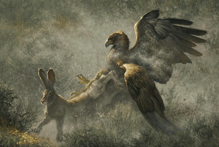 Eagle Painting - Feathers and Dust by Greg Beecham