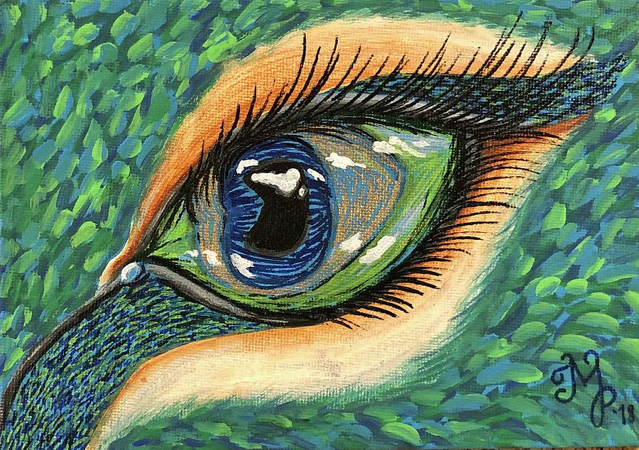 Feathery eye Painting by Meganne Peck