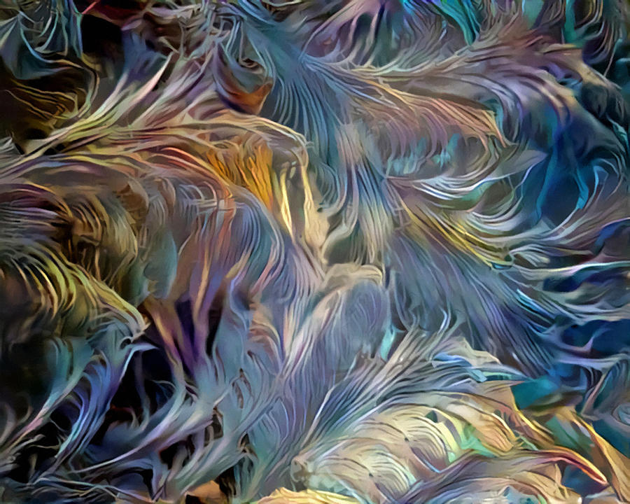 Feathery Waves Abstract Mixed Media by Sandi OReilly