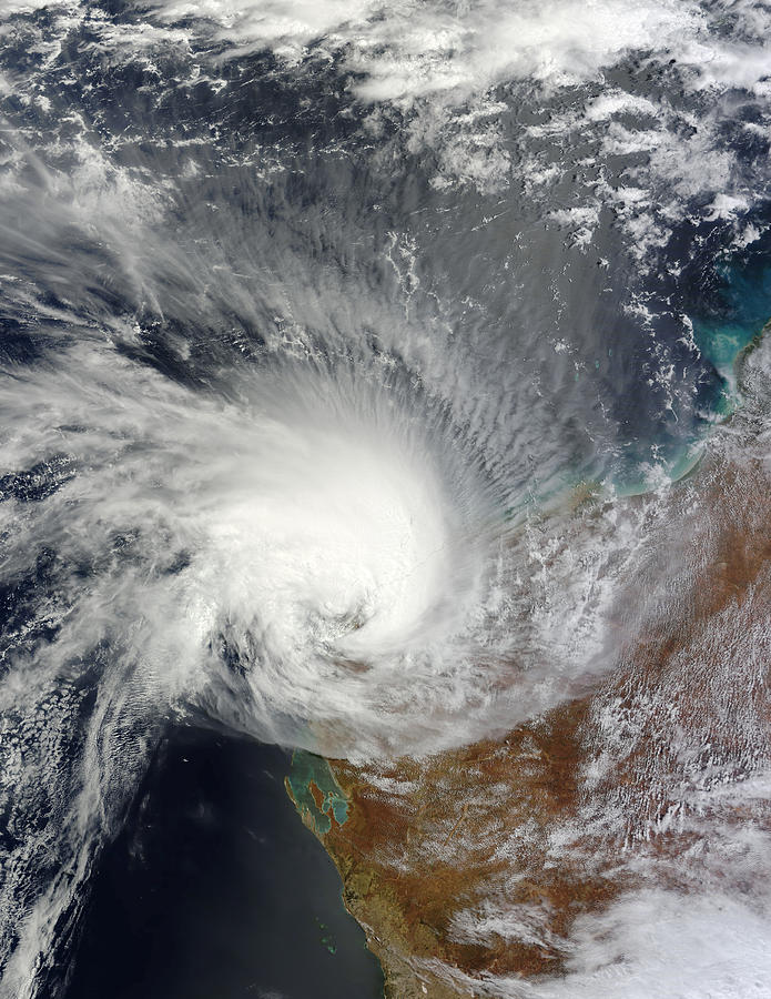 February 23, 2011 - Tropical Cyclone Carlos over Western Australia. Photograph by Stocktrek Images