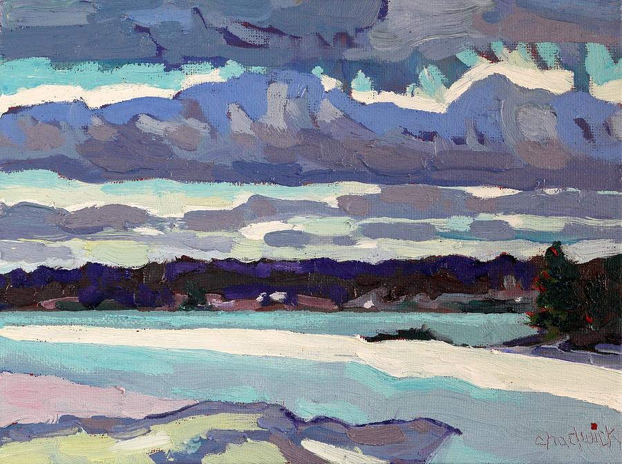 February Afternoon Stratocumulus Painting by Phil Chadwick