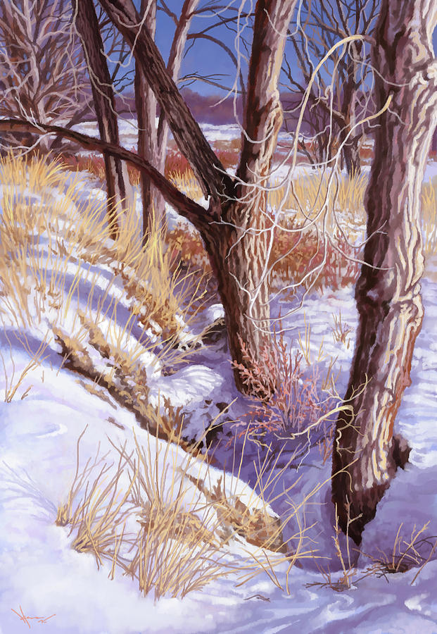 February in Minnesota Painting by Hans Neuhart