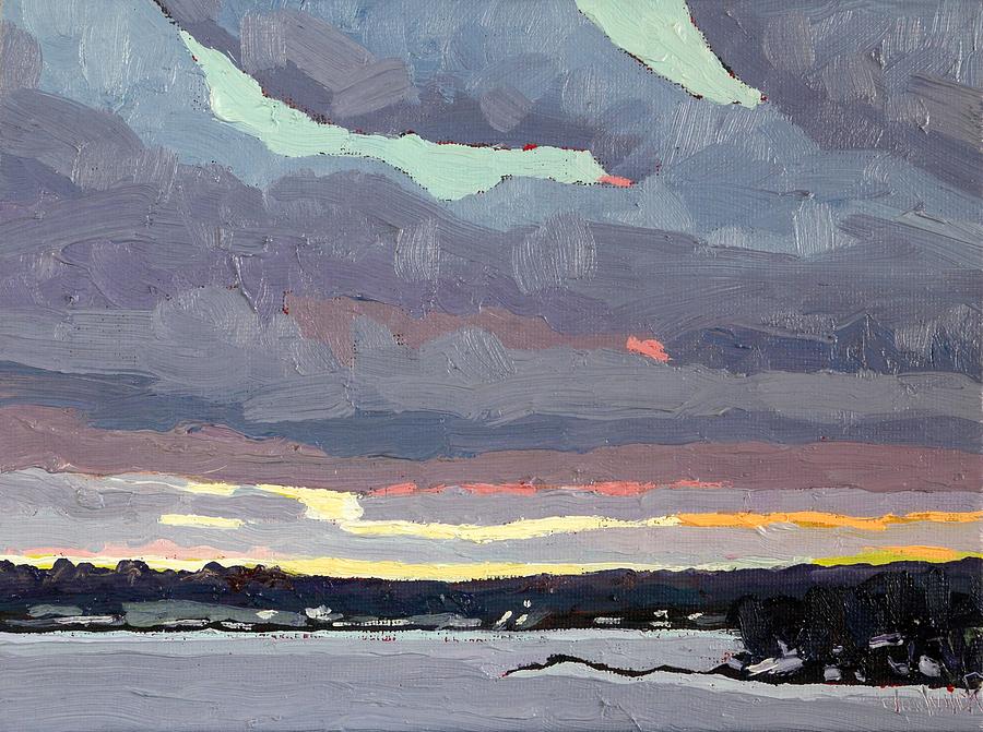February Singleton Stratocumulus Sunset Painting by Phil Chadwick