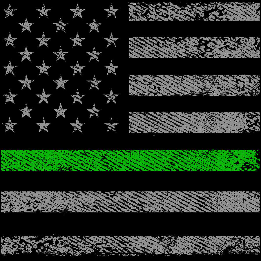 Federal Agent Border Patrol Thin Green Line Digital Art by Mercoat UG ...