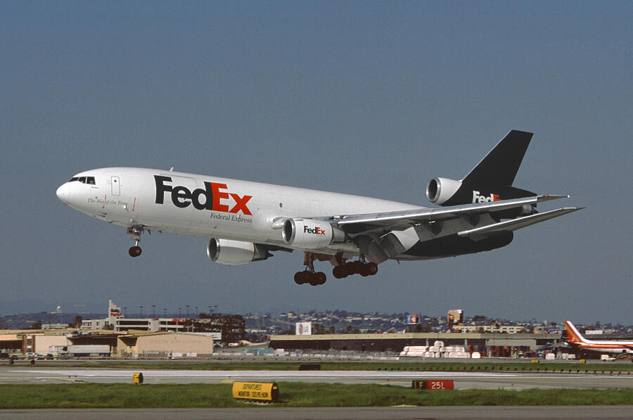 Federal Express DC-10-30F at Los Angeles Photograph by Erik Simonsen