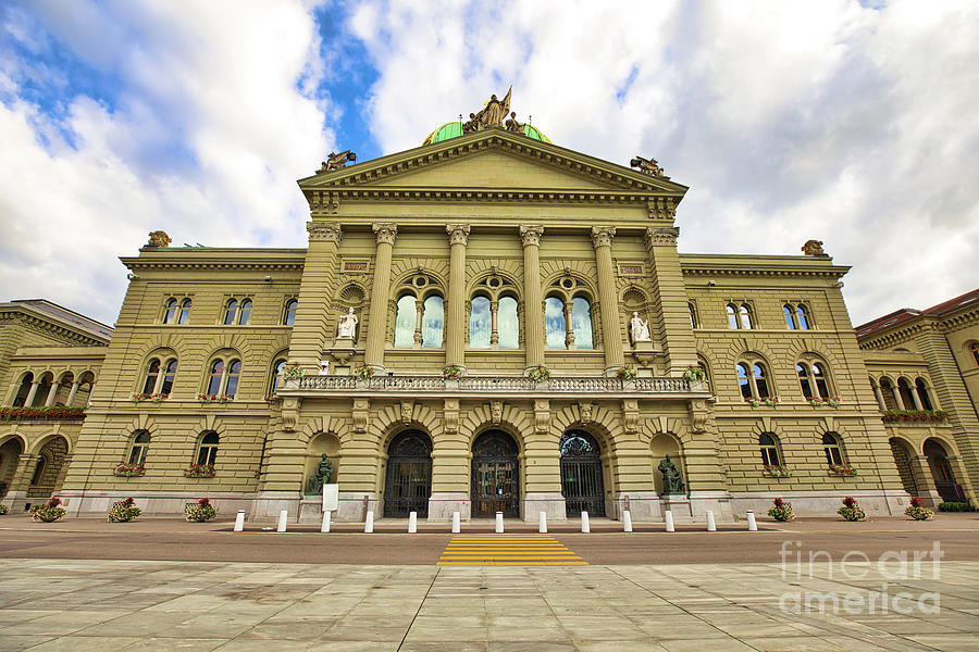 Federal Palace facade Bern Photograph by Benny Marty