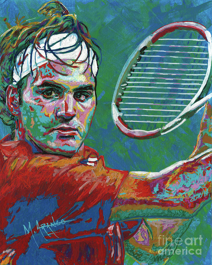 Federer Painting by Maria Arango