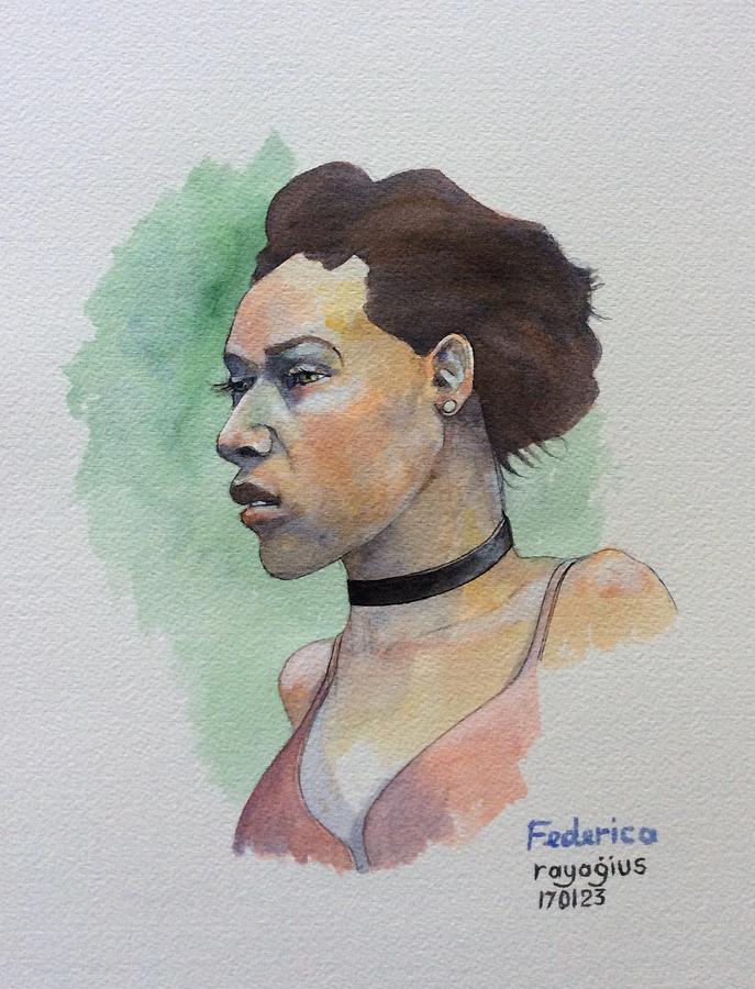 Watercolour Painting - Federica by Ray Agius
