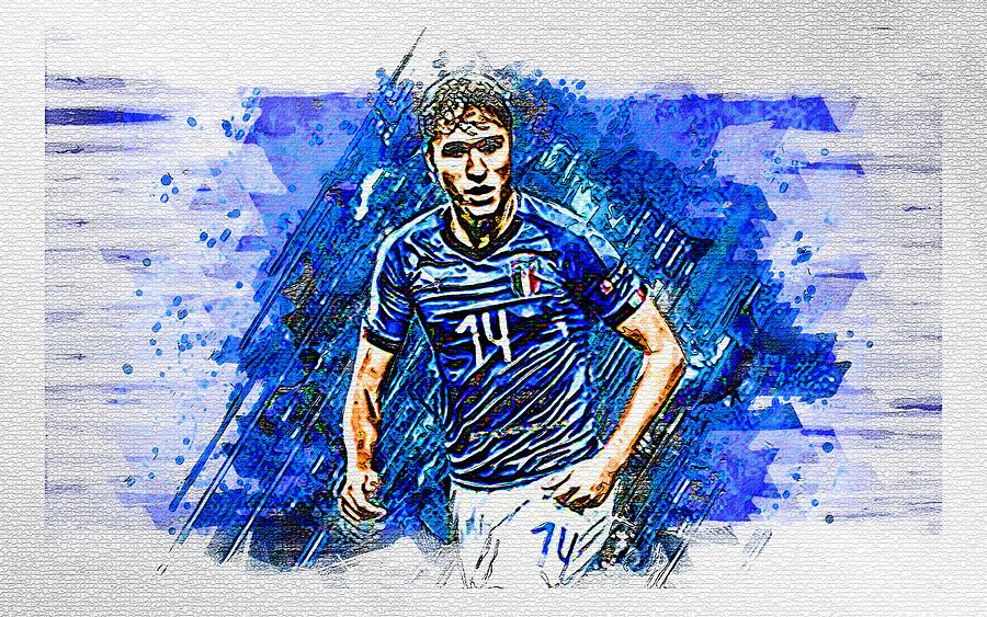 Federico Chiesa Italy National Football Team Italian Mixed Media by