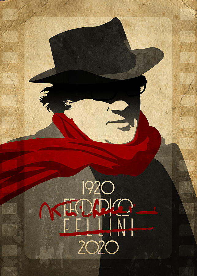 Vintage Digital Art - Federico Fellini by Andrea Gatti
