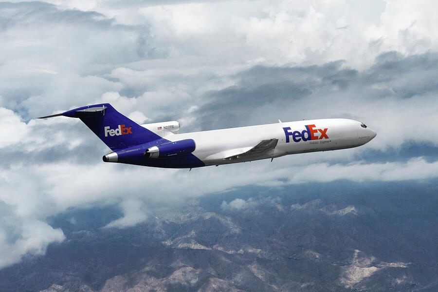 FedEX Boeing 727 Mixed Media by Erik Simonsen