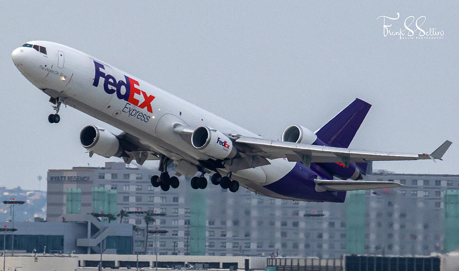 FedEx Climb Out Photograph by Frank Sellin