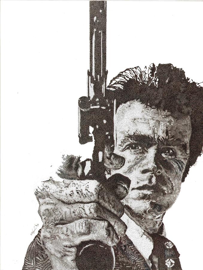 DIRTY HARRY Inks & Pencil Artwork Classic Movie Starring Clint Eastwood 
