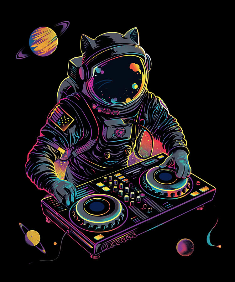 Music Digital Art - Feline Frequencies Cat DJ by Rush