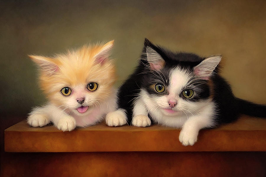 Feline Friends Digital Art by Debra Kewley