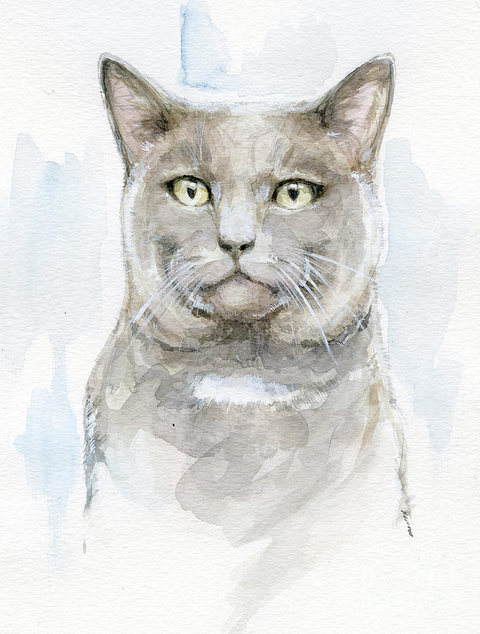 Feline portrait Painting by Ang El