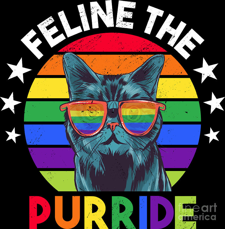 Feline The Purride Lgbtq Gay Rainbow Pride Cat Lover Kitty Digital Art By Haselshirt Fine Art 5414