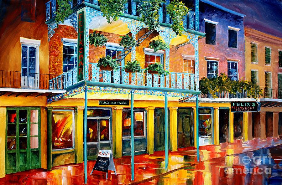 New Orleans Painting - Felixs Oyster Bar in New Orleans by Diane Millsap
