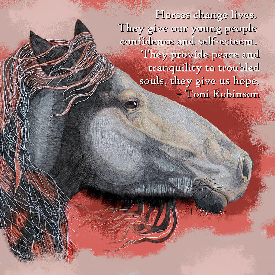 Fell Pony with Quote Mixed Media by Equus Artisan