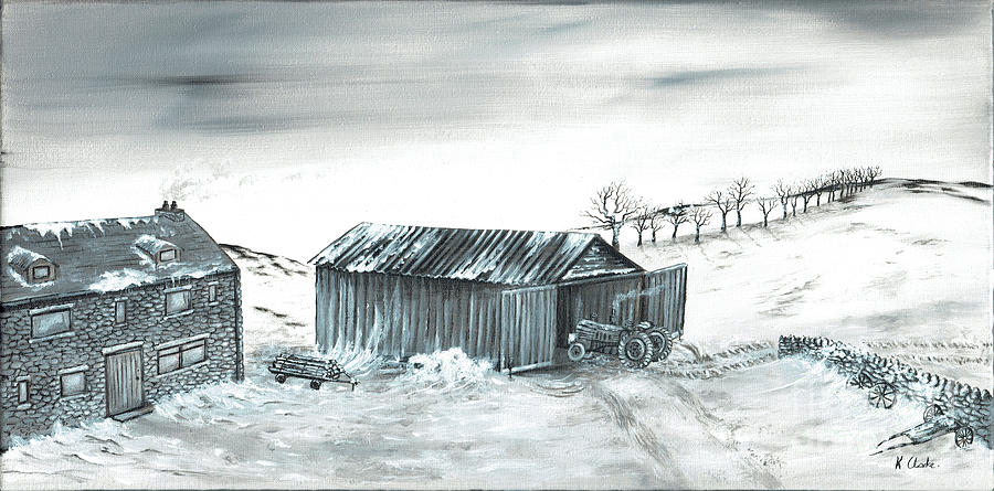 Fellside Farm Painting by Kenneth Clarke