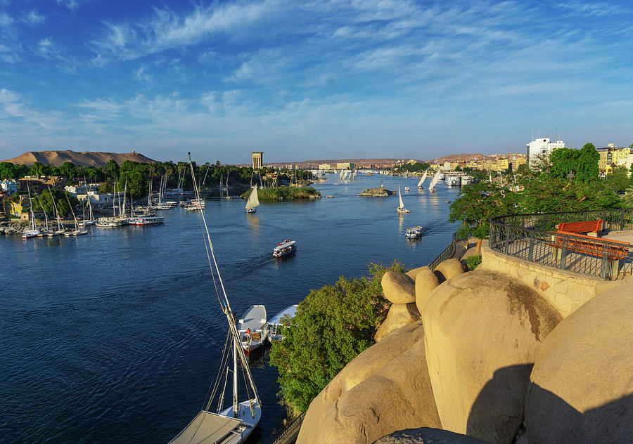 felucca boats on Nile river in Aswan Photograph by Mikhail Kokhanchikov