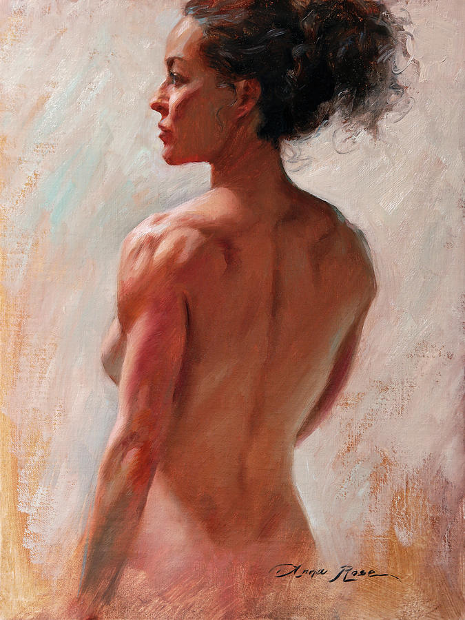 Female Athlete Back Study Painting by Anna Rose Bain