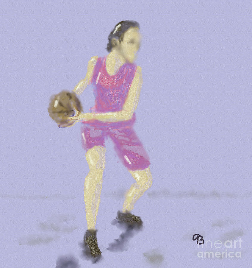 Female Basketball Player Digital Art by Arlene Babad