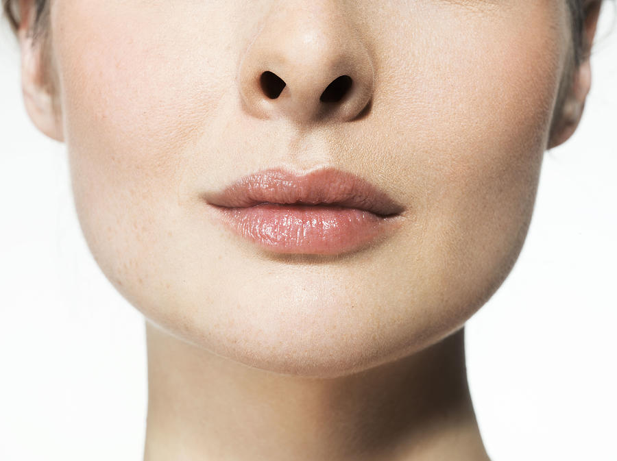 Female beauty, close up on lips, natural Photograph by Jonathan Knowles