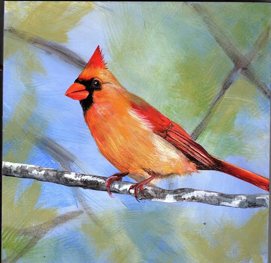 Female Cardinal Painting by Sherri Myers Wray - Pixels