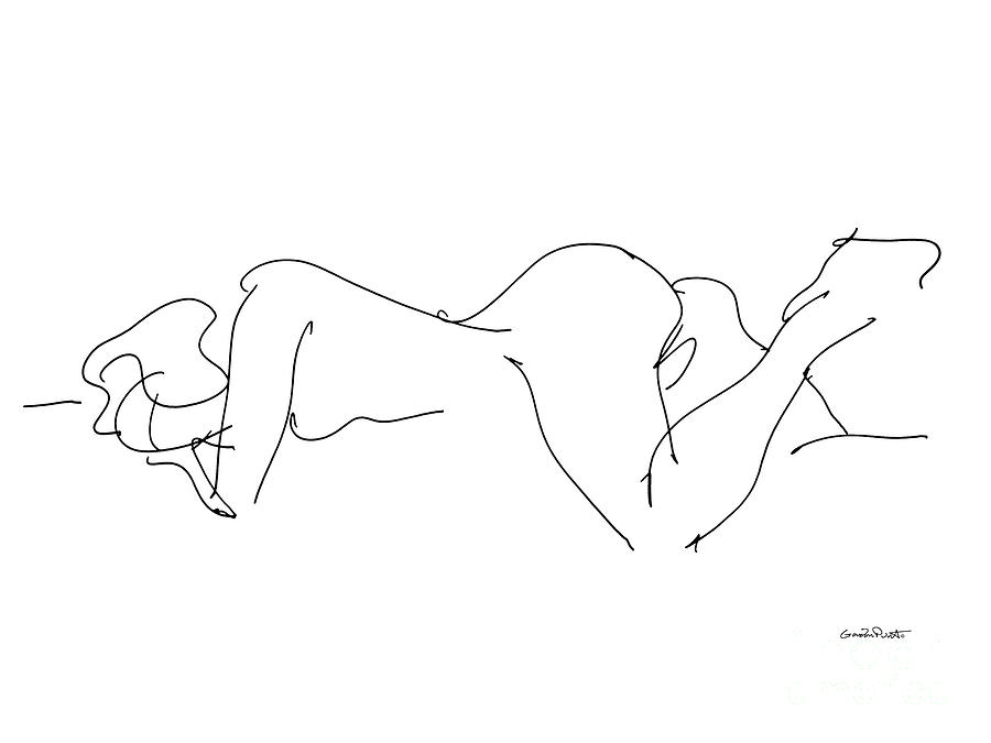 Female Figure Drawing 34 Horizontal Drawing by Gordon Punt