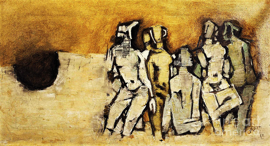 Female Figures - M. F. Hussain Painting by M F Husain - Fine Art America