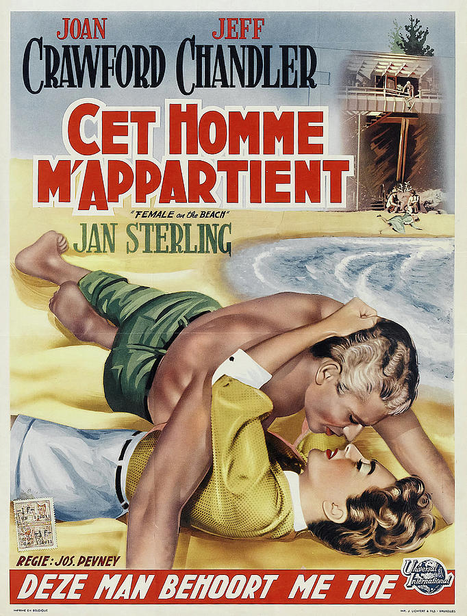 Female on the Beach, with Joan Crawford and Jeff Chandler, 1955 Mixed Media by Movie World Posters
