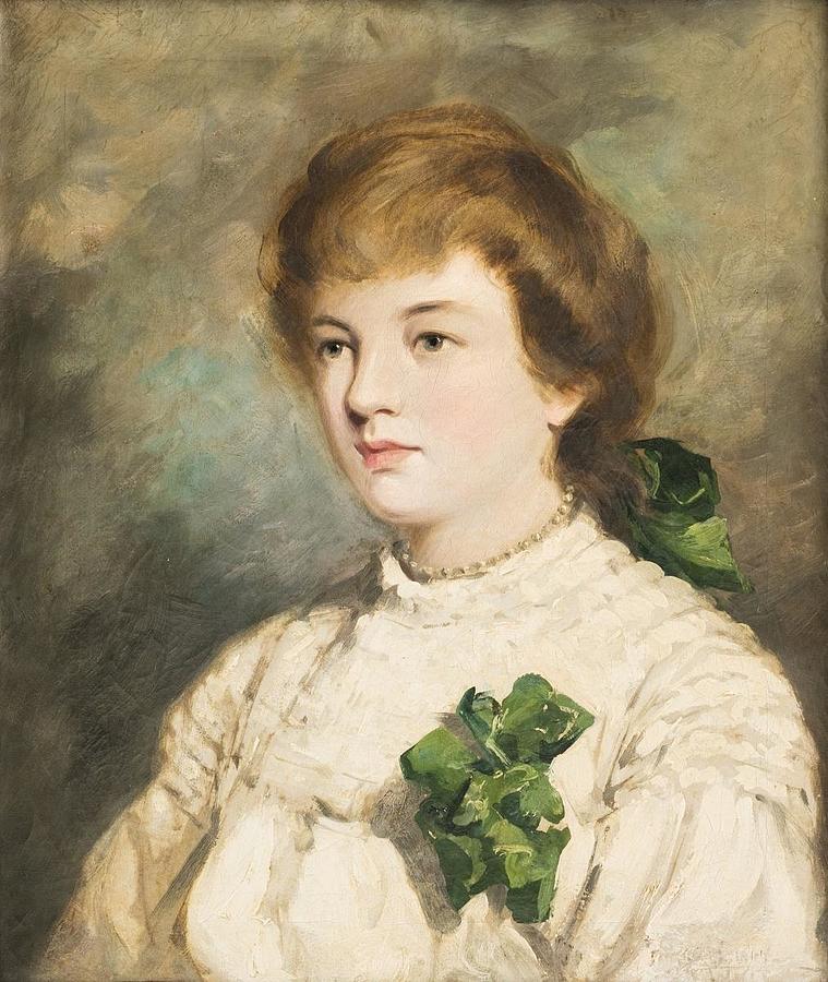 Female portrait Painting by Alfredo Keil