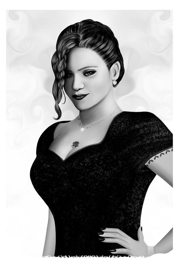 Female Portrait Black and White Art Digital Art by Raphael Lopez Fine