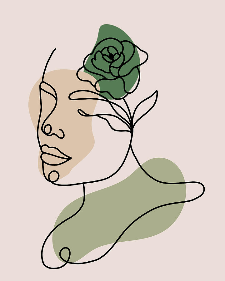 Female profile flower in hair Digital Art by Christopher Walmsley ...