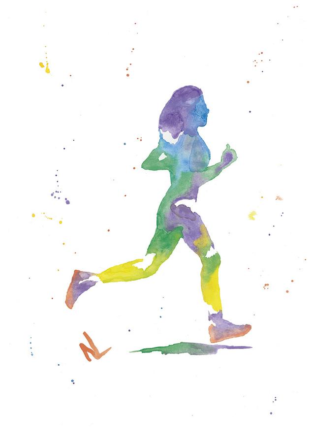 Female Runner Painting by Nick Love - Fine Art America